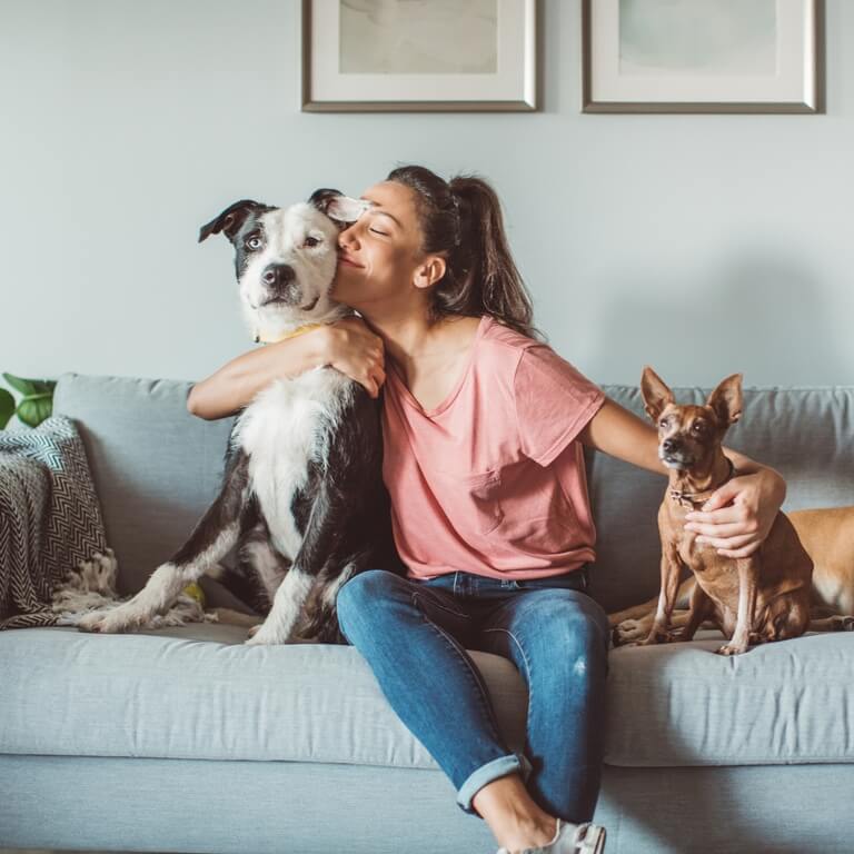 woman-with-pets